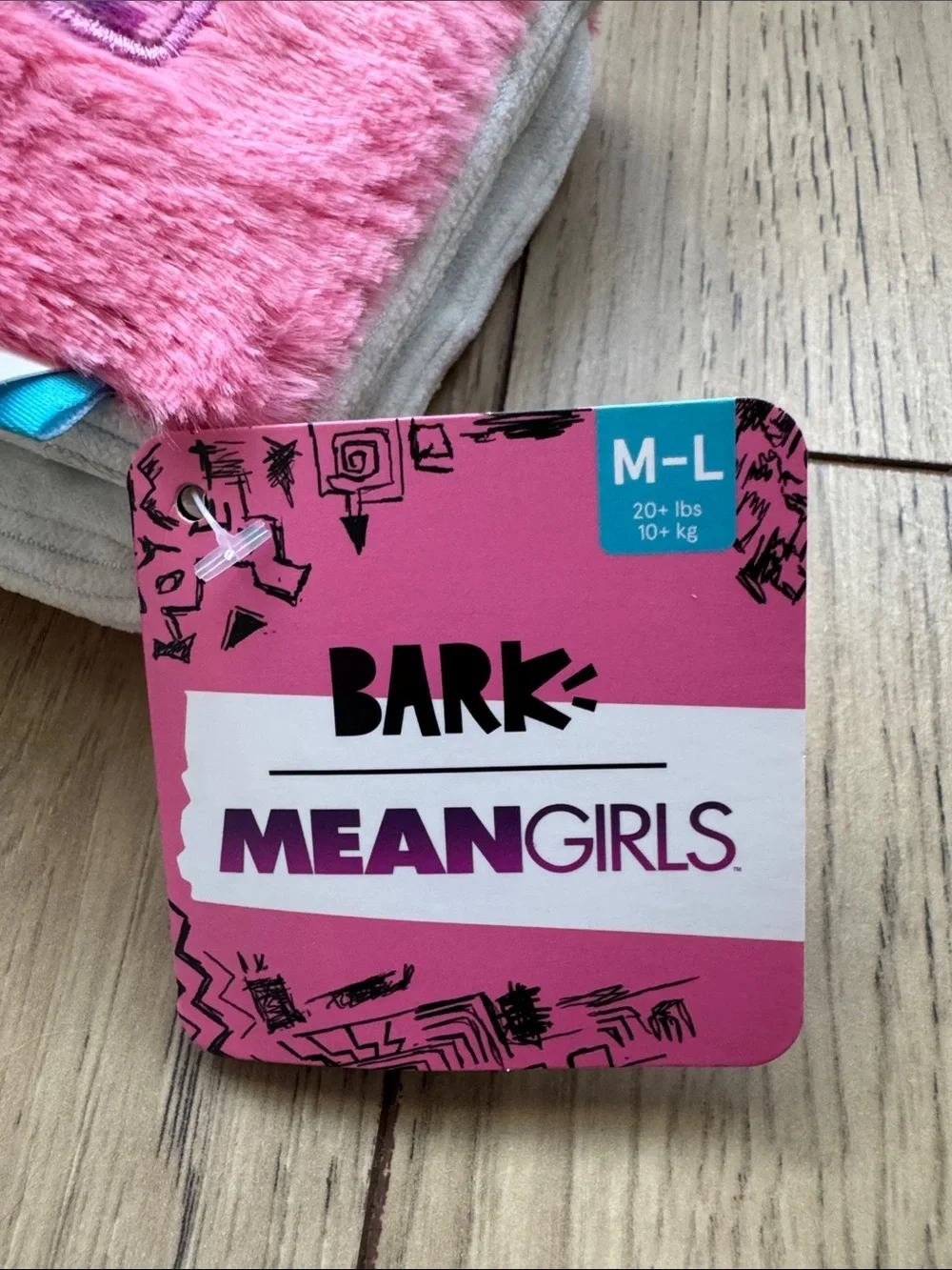 Barkbox Mean Girls Burn Book Pink Fuzzy Plush Dog Toy with Squeaker NWT
